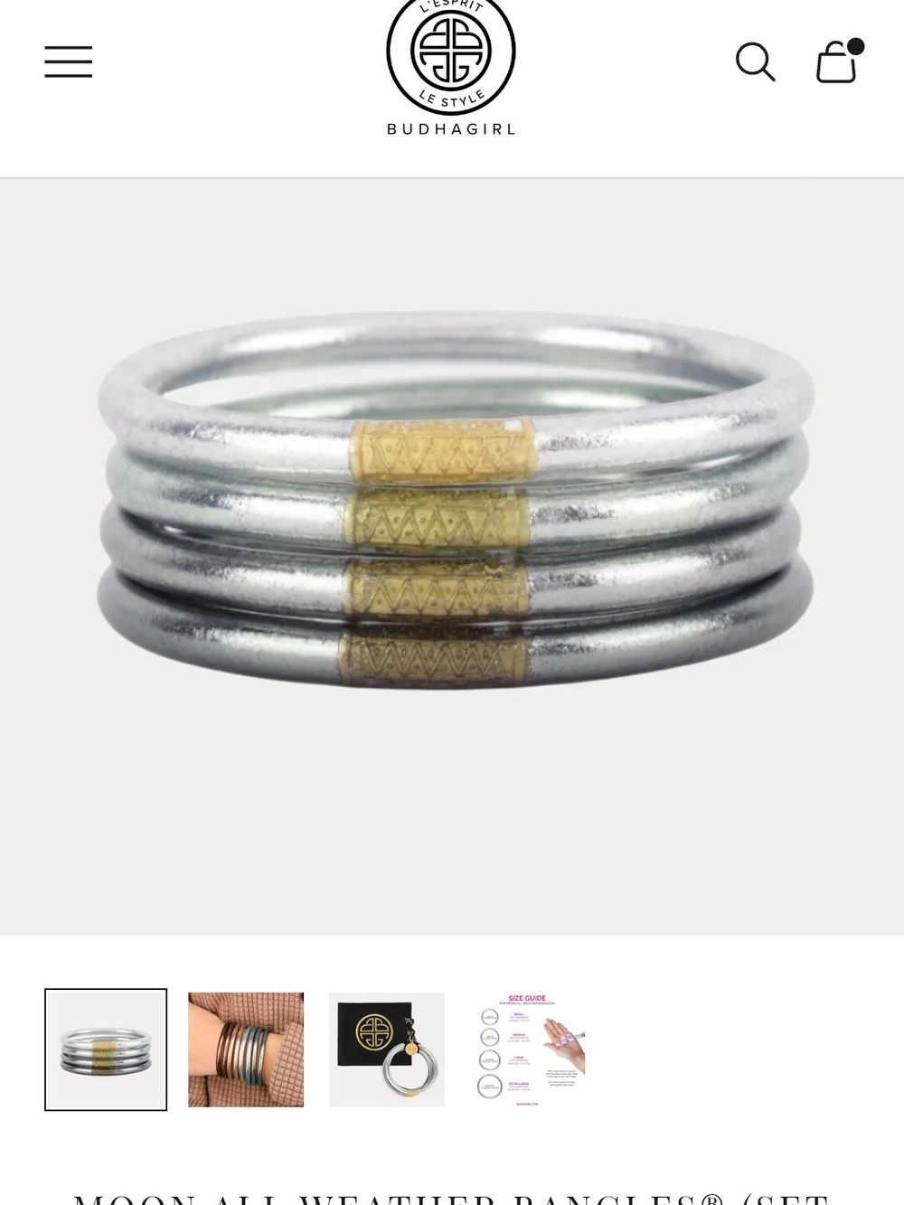 BudhaGirl Moon All-Weather Stackable Bangle Set in Silver and Gold